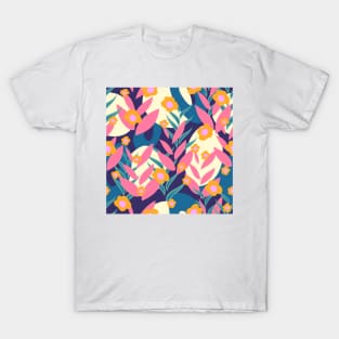 Modern Floral And Abstract Forms Cartoon T-Shirt